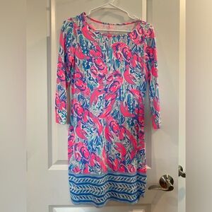 Lilly Pulitzer Lobster Print 3/4 Sleeve Dress. Size XS